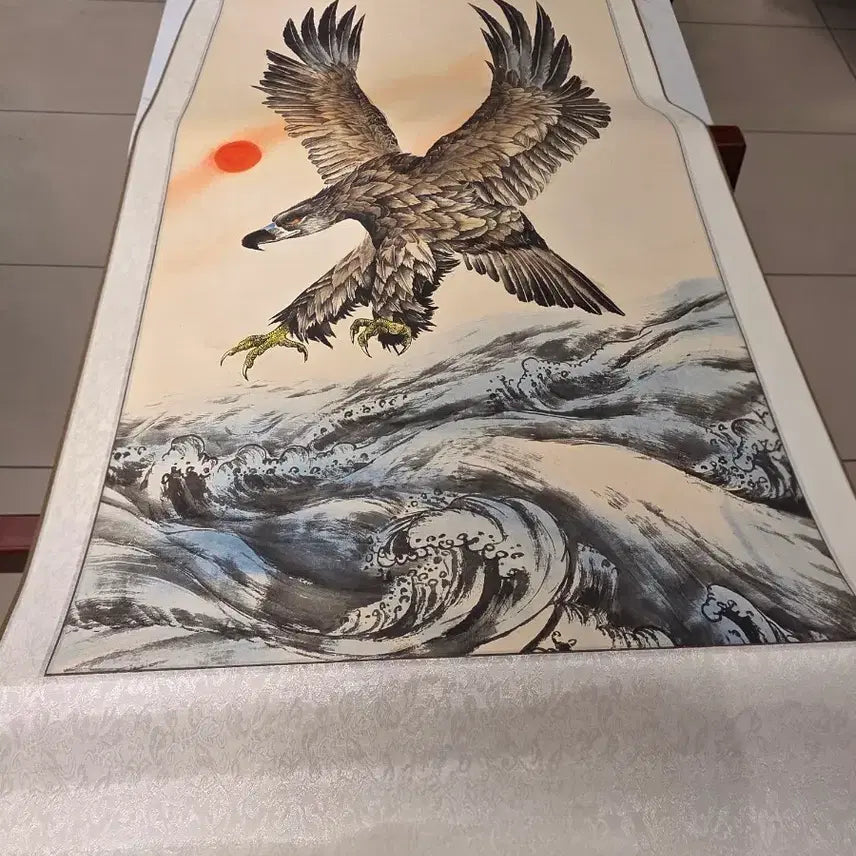 [BUNJANG] Large Oriental Painting Eagle Scroll Interior Decor / 동양화 매 그림 족자 인테리어