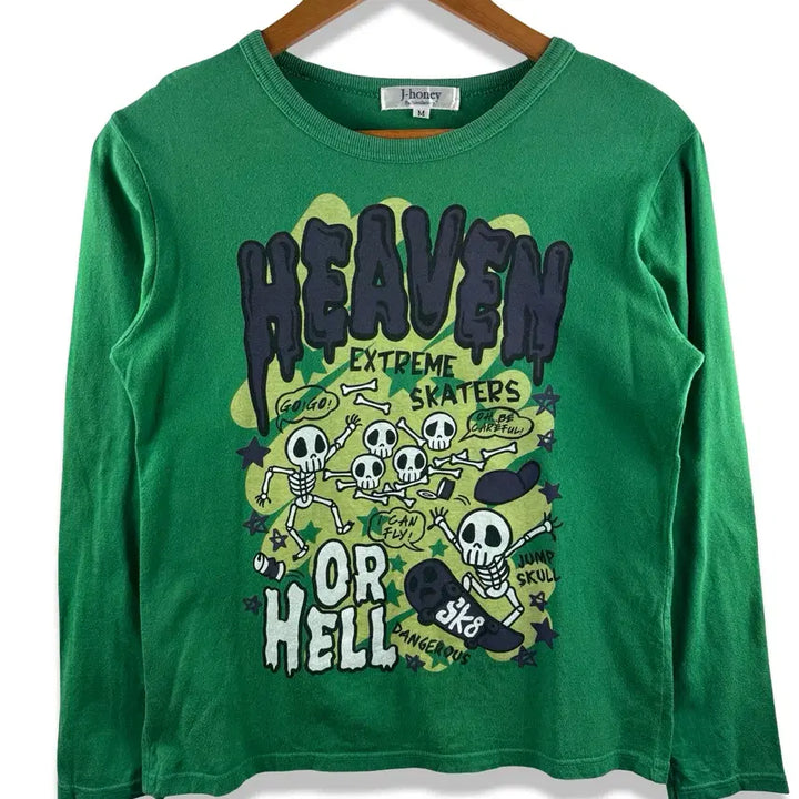 [BUNJANG] JPN Kitsch Skull Long Sleeve Shirt / JPN 키치 스컬 딱붙 롱슬리브3076