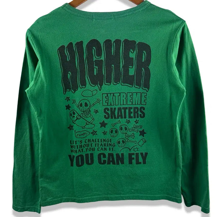 [BUNJANG] JPN Kitsch Skull Long Sleeve Shirt / JPN 키치 스컬 딱붙 롱슬리브3076