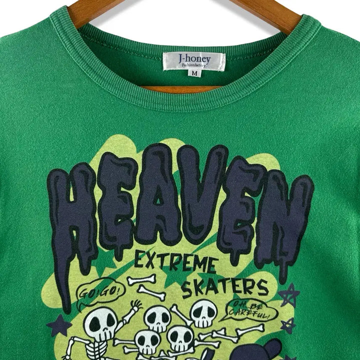 [BUNJANG] JPN Kitsch Skull Long Sleeve Shirt / JPN 키치 스컬 딱붙 롱슬리브3076
