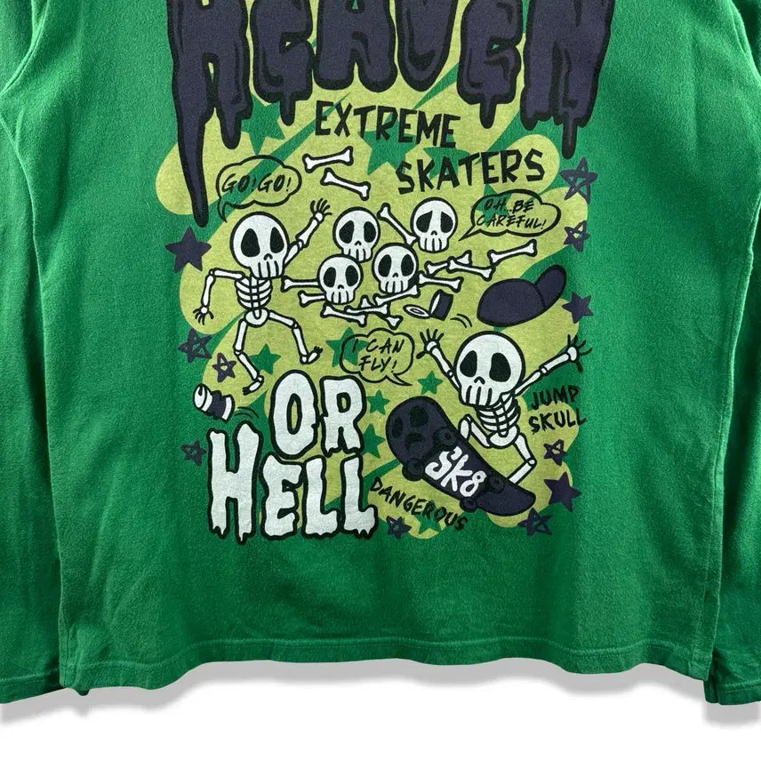 [BUNJANG] JPN Kitsch Skull Long Sleeve Shirt / JPN 키치 스컬 딱붙 롱슬리브3076