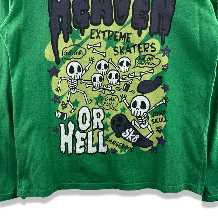 [BUNJANG] JPN Kitsch Skull Long Sleeve Shirt / JPN 키치 스컬 딱붙 롱슬리브3076