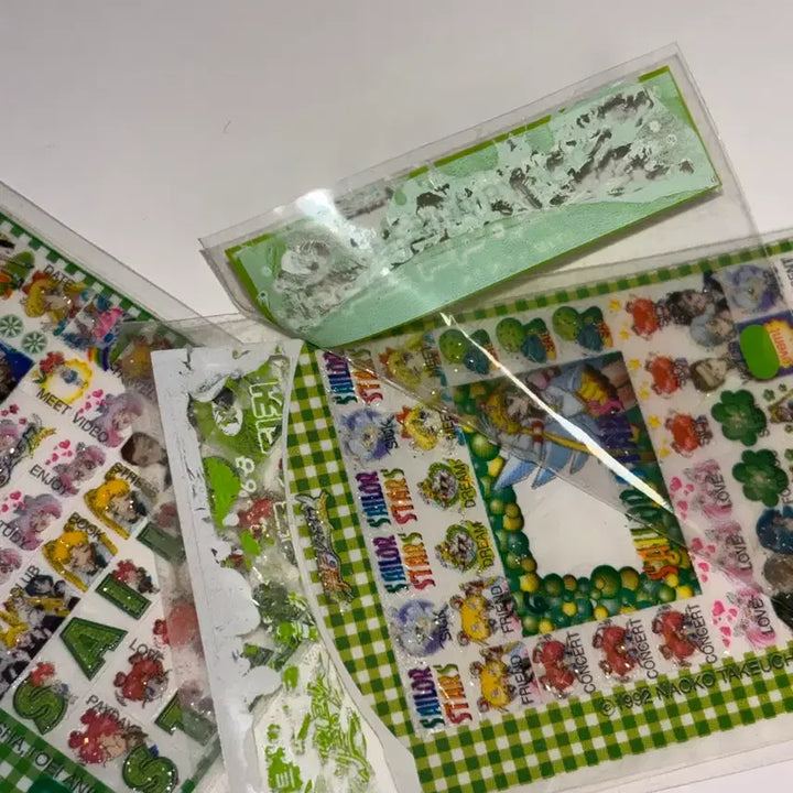 [BUNJANG] Sailor Moon Vintage Diary and Sticker Bundle Set / [일괄] B급 고전문구 세일러문 3공 6공 엑폭 다이어리 스티커