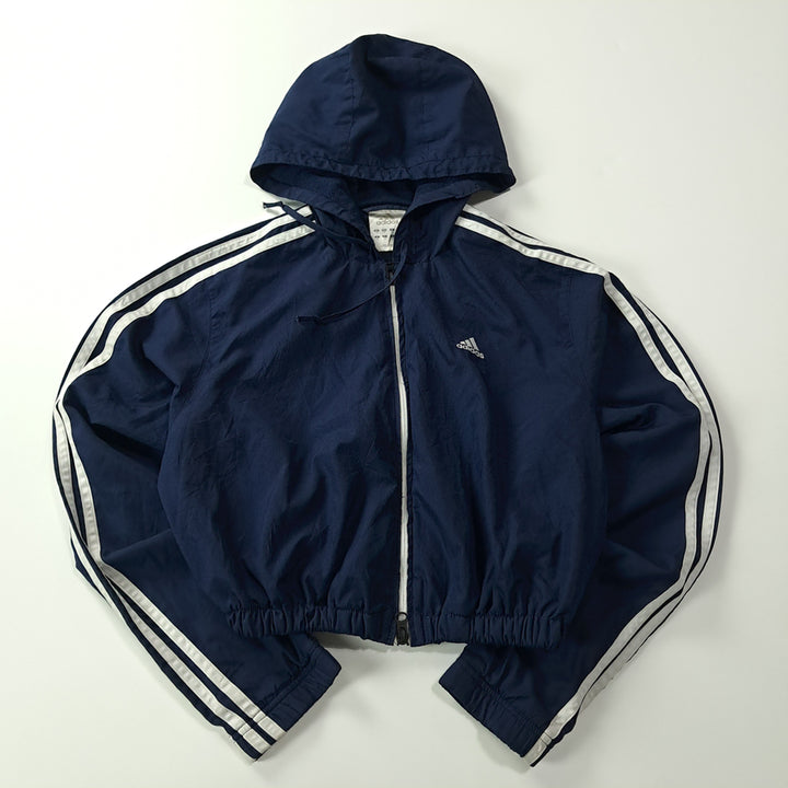 [BUNJANG] Adidas 00s Dark Navy Crop Zip-up Jacket / CK351 FREE 아디다스 00s 다크네이비 후디 크롭 집업 자켓