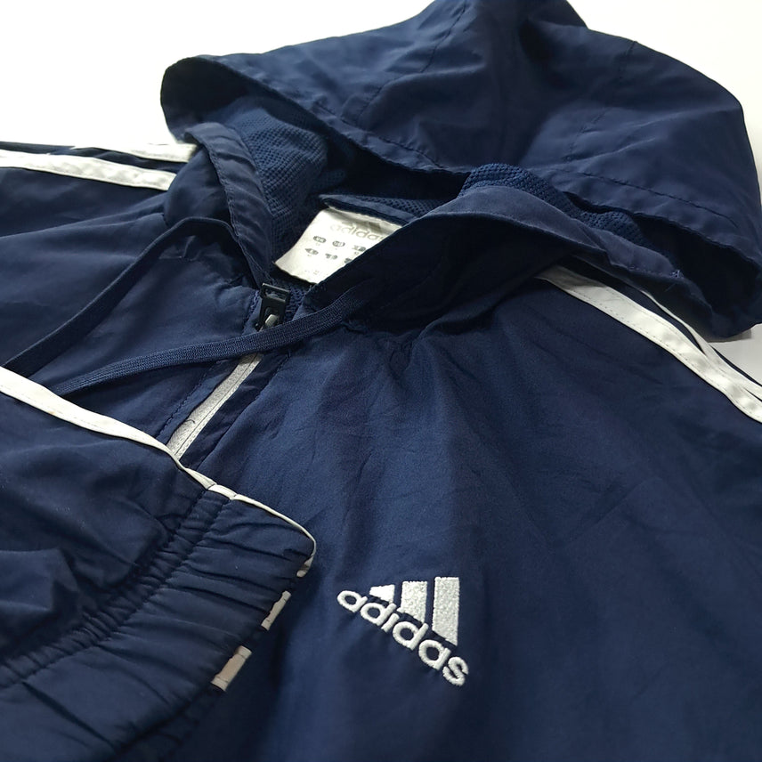 [BUNJANG] Adidas 00s Dark Navy Crop Zip-up Jacket / CK351 FREE 아디다스 00s 다크네이비 후디 크롭 집업 자켓