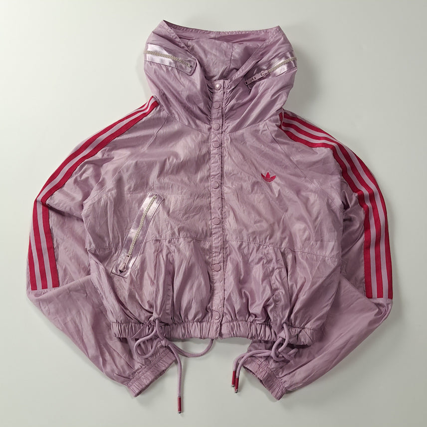 [BUNJANG] Adidas Y2K Lavender Purple Crop Windbreaker Jacket / CK352 FREE 아디다스 00s 라벤더퍼플 후디 크롭 바람막이 자켓