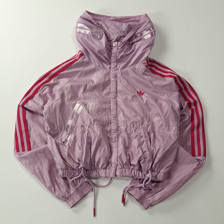 [BUNJANG] Adidas Y2K Lavender Purple Crop Windbreaker Jacket / CK352 FREE 아디다스 00s 라벤더퍼플 후디 크롭 바람막이 자켓