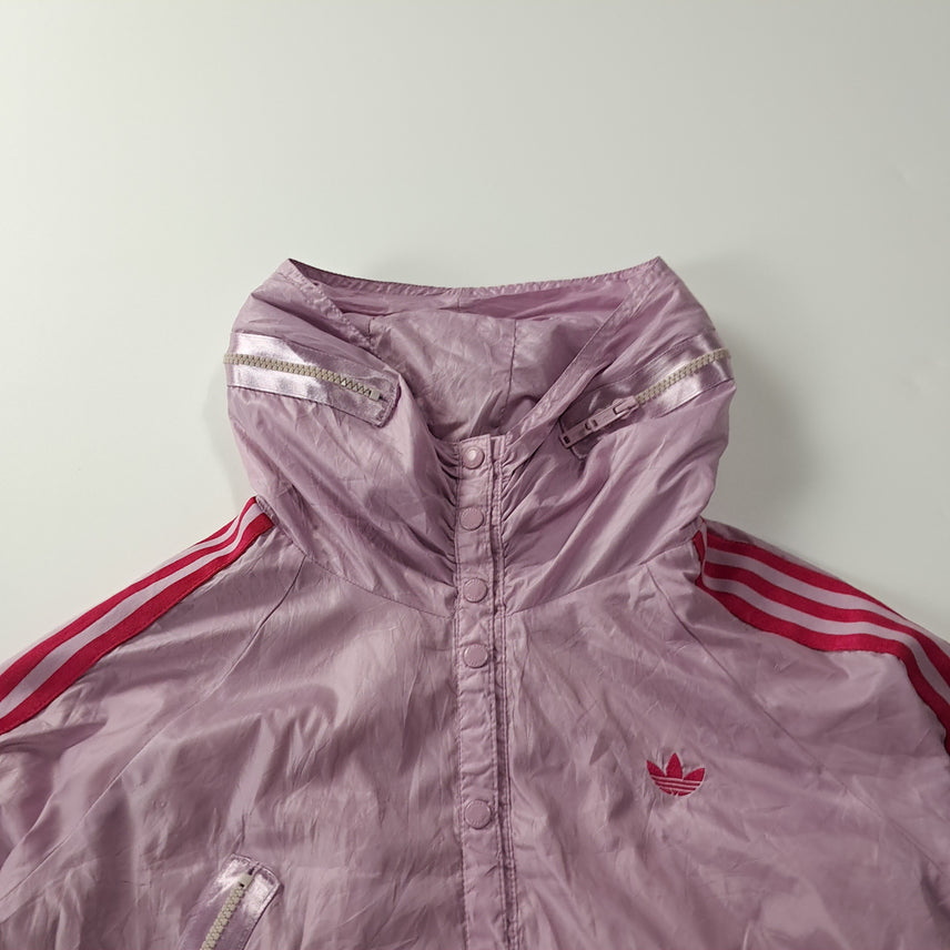 [BUNJANG] Adidas Y2K Lavender Purple Crop Windbreaker Jacket / CK352 FREE 아디다스 00s 라벤더퍼플 후디 크롭 바람막이 자켓