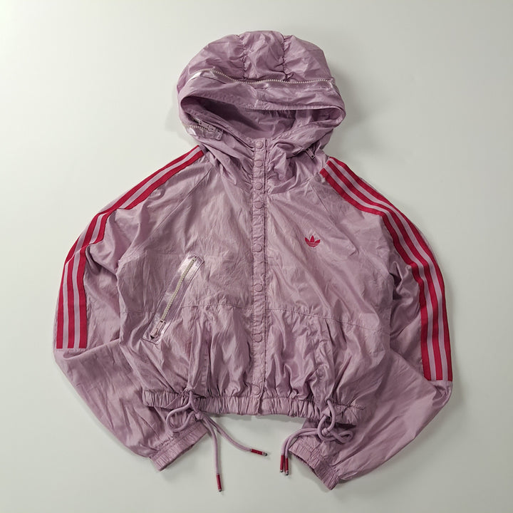 [BUNJANG] Adidas Y2K Lavender Purple Crop Windbreaker Jacket / CK352 FREE 아디다스 00s 라벤더퍼플 후디 크롭 바람막이 자켓