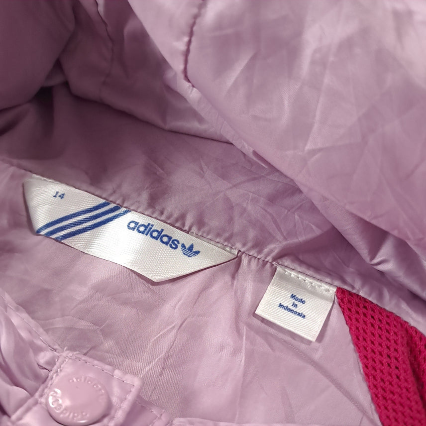 [BUNJANG] Adidas Y2K Lavender Purple Crop Windbreaker Jacket / CK352 FREE 아디다스 00s 라벤더퍼플 후디 크롭 바람막이 자켓
