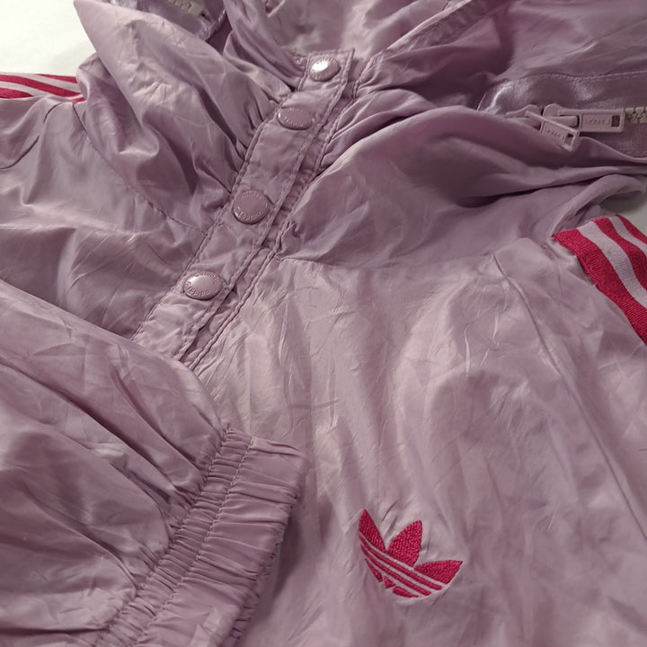 [BUNJANG] Adidas Y2K Lavender Purple Crop Windbreaker Jacket / CK352 FREE 아디다스 00s 라벤더퍼플 후디 크롭 바람막이 자켓