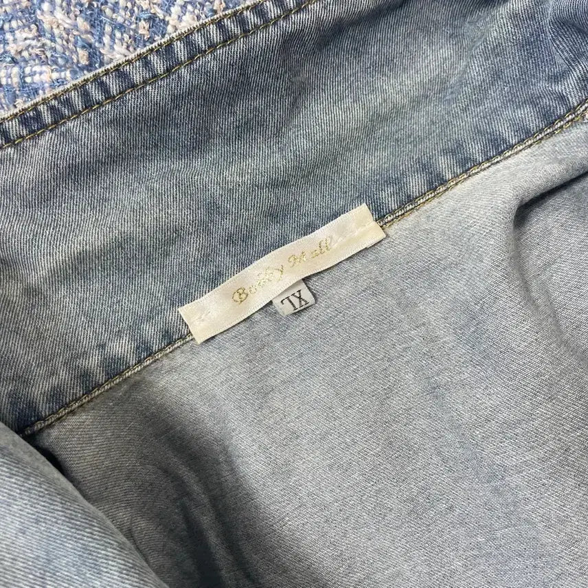 [BUNJANG] N6220 Ribbon Denim Jacket / 초특가)N6220 리본 청 자켓.데님.퍼프.세미크롭
