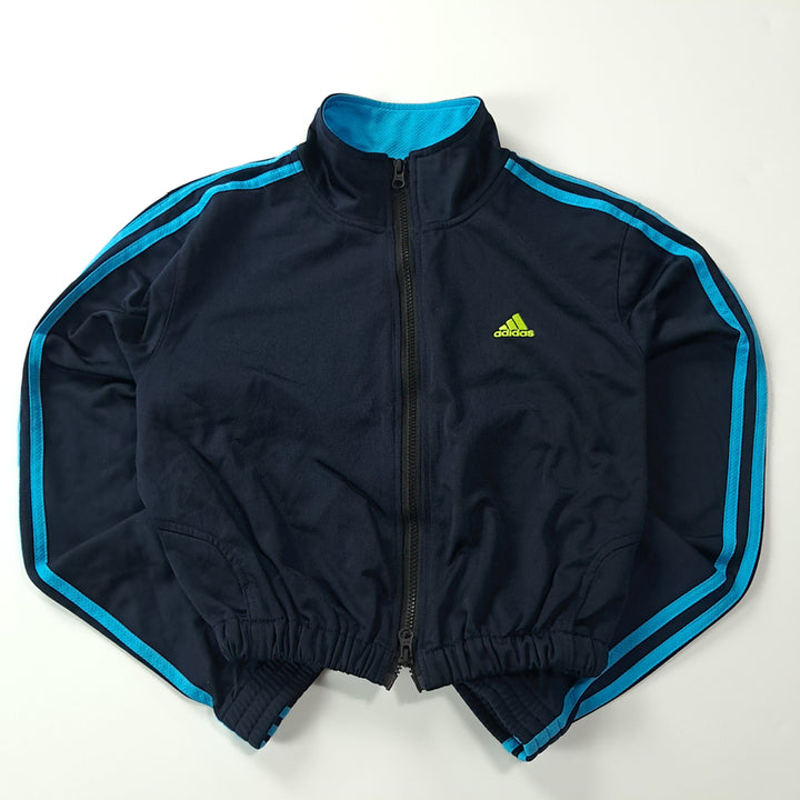 [BUNJANG] Adidas 00s Dark Navy Blue Crop Zip-up Jacket / CK353 FREE 아디다스 00s 다크네이비 블루 크롭 집업 자켓