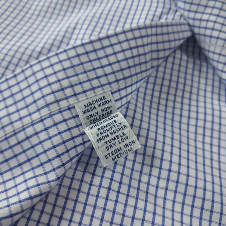 [SOLD OUT] CK354 L 폴로 90s 블루 윈도우페인 반팔 셔츠 남방