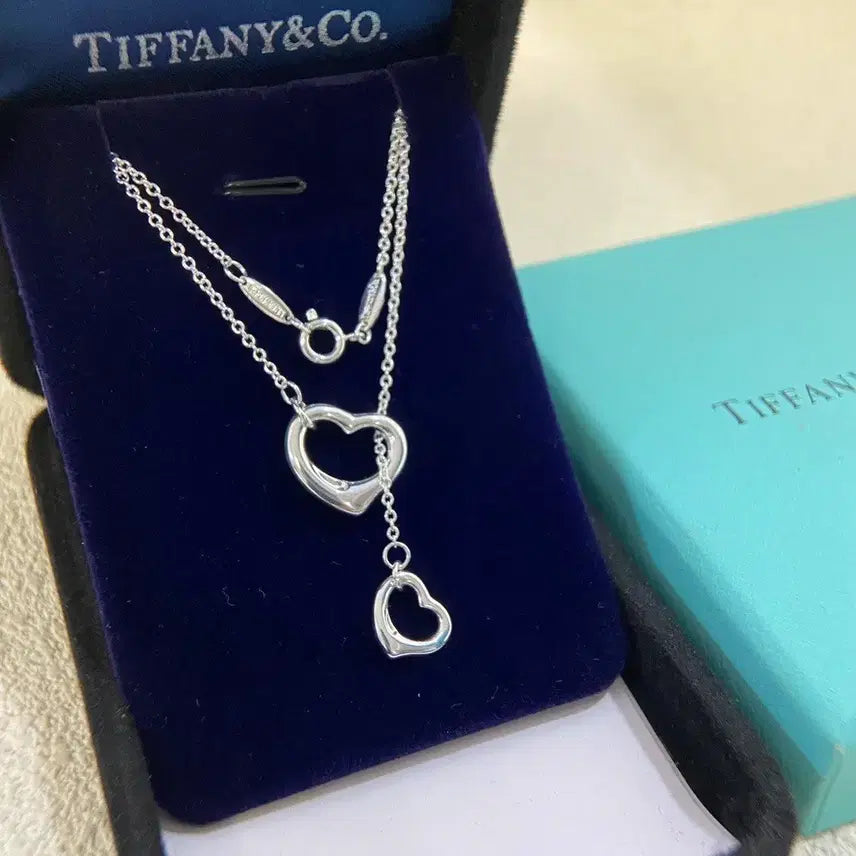 [BUNJANG] Tiffany &amp; Co. Double Heart Pendant Necklace / 티파니 목걸이