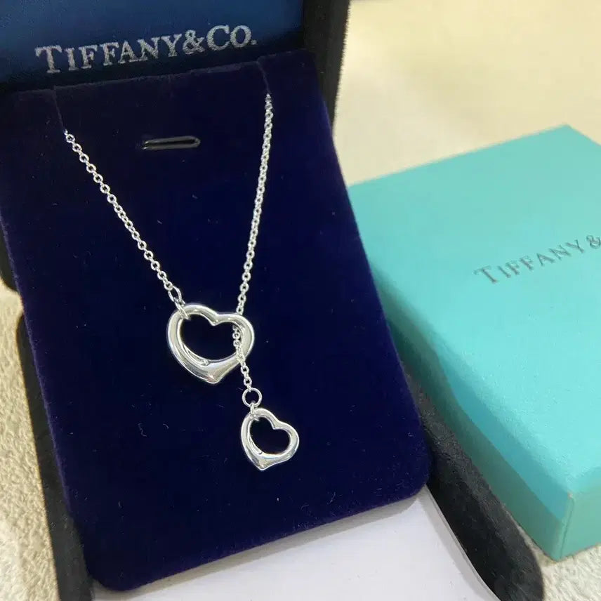 [BUNJANG] Tiffany &amp; Co. Double Heart Pendant Necklace / 티파니 목걸이