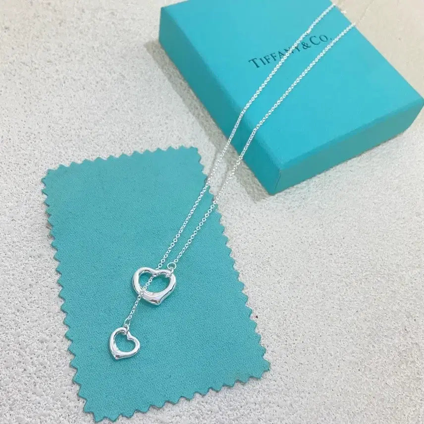 [BUNJANG] Tiffany &amp; Co. Double Heart Pendant Necklace / 티파니 목걸이