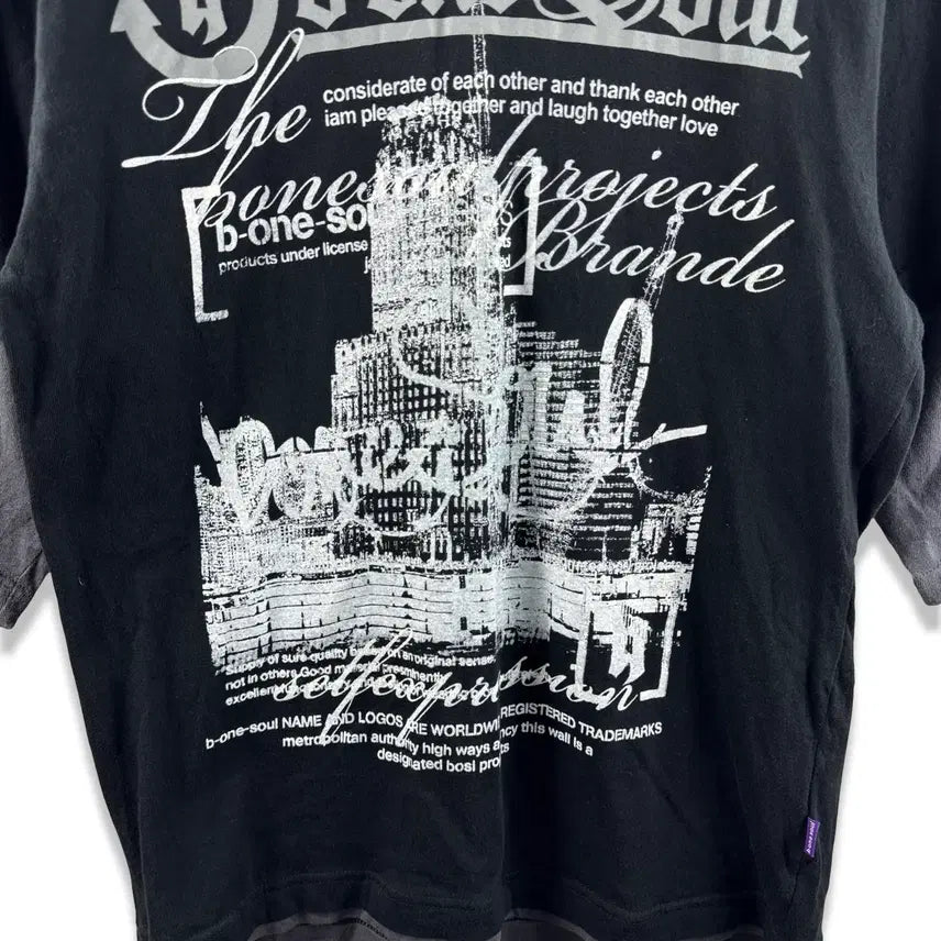 [BUNJANG] Lettering Punk Layered Sleeve Top / JPN 레터링 펑크 레이어드 슬리브3079