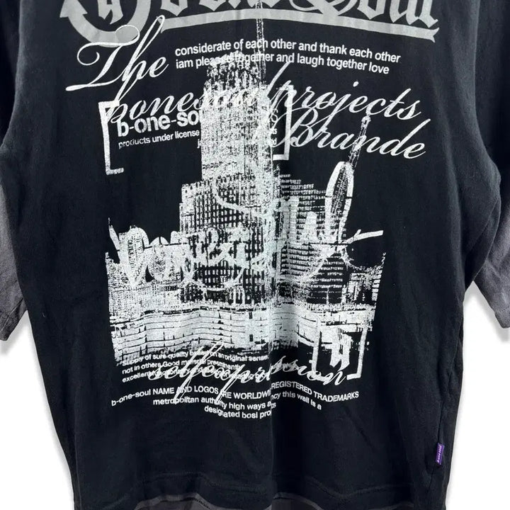 [BUNJANG] Lettering Punk Layered Sleeve Top / JPN 레터링 펑크 레이어드 슬리브3079