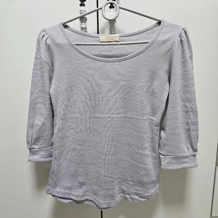 [BUNJANG] Lavender Puff Sleeve Knit Top / 새상품 라벤더 퍼프소매 니트 티 44~55