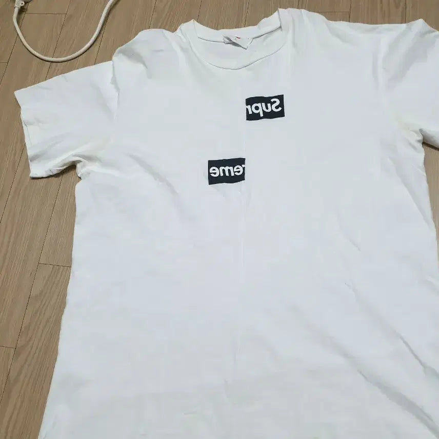 [BUNJANG] Comme des Garcons Supreme Collaboration T-shirt White / 꼼데가르송 슈프림 콜라보 티셔츠 화이트