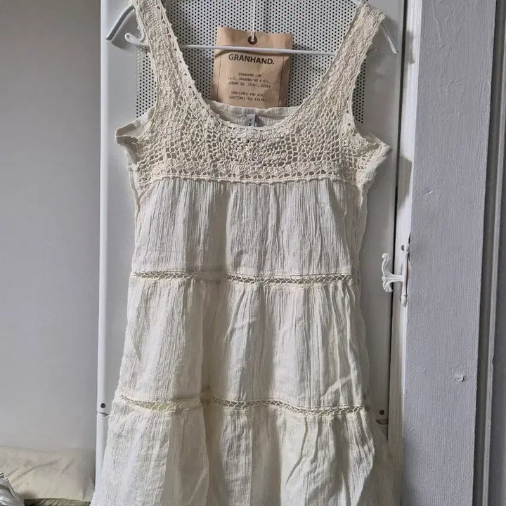 [BUNJANG] Vintage Crochet Mini Dress / 빈티지 모리걸 크로셰 끈나시 끈원피스 미니원피스 슬리브리스