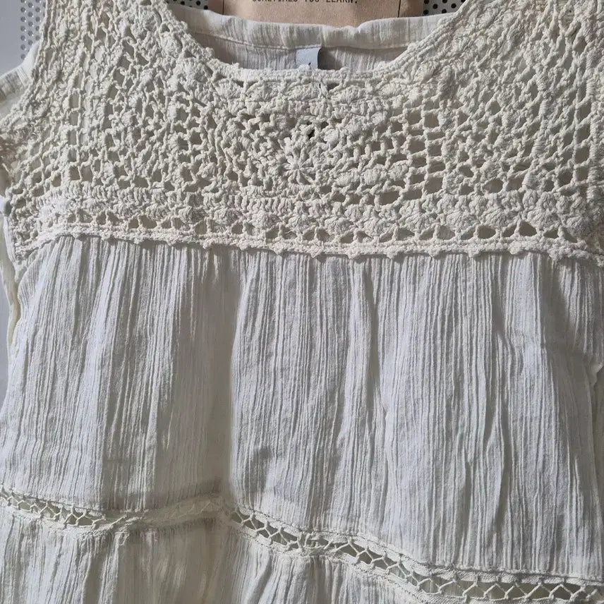 [BUNJANG] Vintage Crochet Mini Dress / 빈티지 모리걸 크로셰 끈나시 끈원피스 미니원피스 슬리브리스