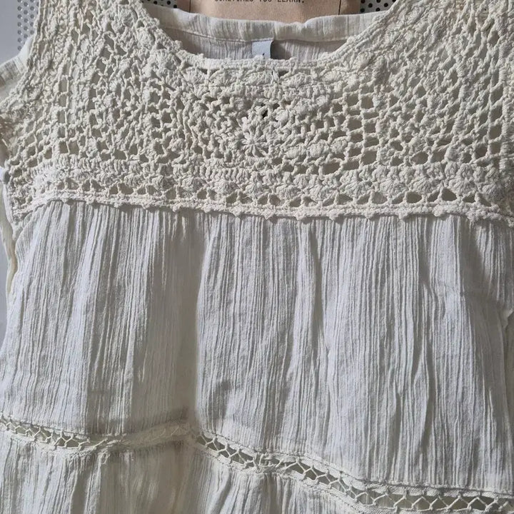 [BUNJANG] Vintage Crochet Mini Dress / 빈티지 모리걸 크로셰 끈나시 끈원피스 미니원피스 슬리브리스