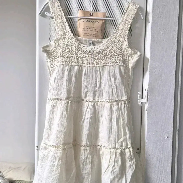 [BUNJANG] Vintage Crochet Mini Dress / 빈티지 모리걸 크로셰 끈나시 끈원피스 미니원피스 슬리브리스