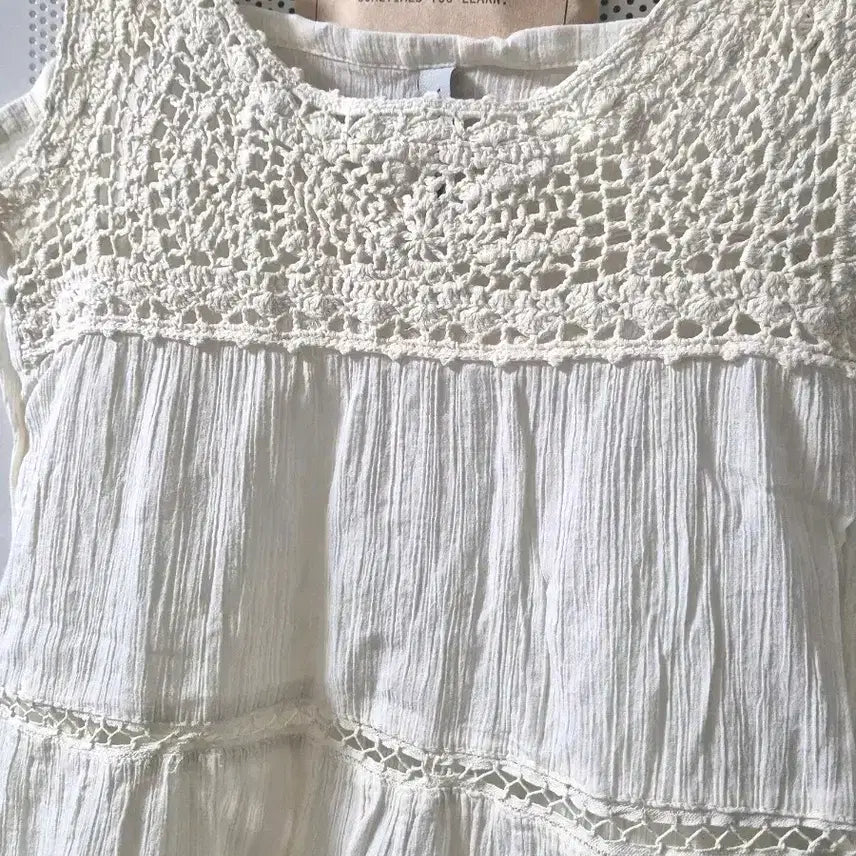 [BUNJANG] Vintage Crochet Mini Dress / 빈티지 모리걸 크로셰 끈나시 끈원피스 미니원피스 슬리브리스