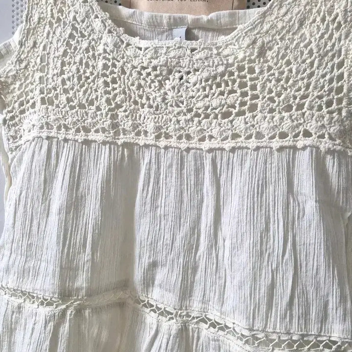 [BUNJANG] Vintage Crochet Mini Dress / 빈티지 모리걸 크로셰 끈나시 끈원피스 미니원피스 슬리브리스