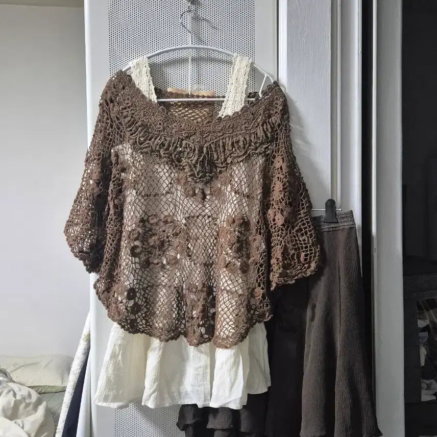 [BUNJANG] Vintage Crochet Mini Dress / 빈티지 모리걸 크로셰 끈나시 끈원피스 미니원피스 슬리브리스