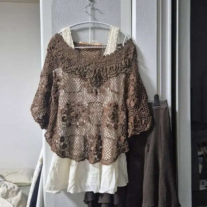 [BUNJANG] Vintage Crochet Mini Dress / 빈티지 모리걸 크로셰 끈나시 끈원피스 미니원피스 슬리브리스