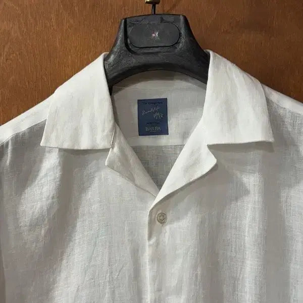 [BUNJANG] Barba Napoli Linen Open Collar Shirt / 바르바 나폴리 오픈칼라 린넨셔츠 100~105