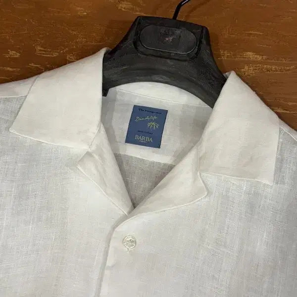 [BUNJANG] Barba Napoli Linen Open Collar Shirt / 바르바 나폴리 오픈칼라 린넨셔츠 100~105