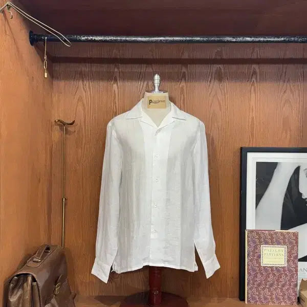 [BUNJANG] Barba Napoli Linen Open Collar Shirt / 바르바 나폴리 오픈칼라 린넨셔츠 100~105