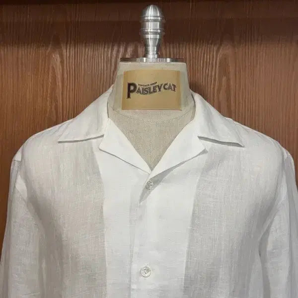 [BUNJANG] Barba Napoli Linen Open Collar Shirt / 바르바 나폴리 오픈칼라 린넨셔츠 100~105