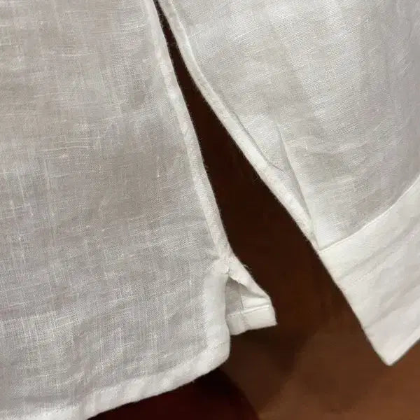 [BUNJANG] Barba Napoli Linen Open Collar Shirt / 바르바 나폴리 오픈칼라 린넨셔츠 100~105