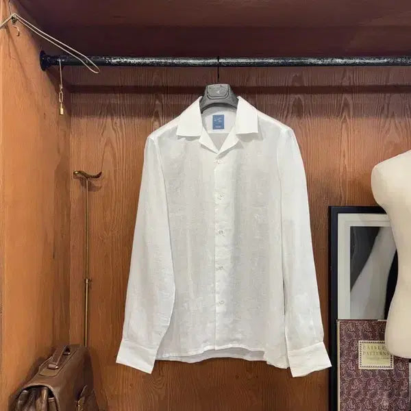 [BUNJANG] Barba Napoli Linen Open Collar Shirt / 바르바 나폴리 오픈칼라 린넨셔츠 100~105