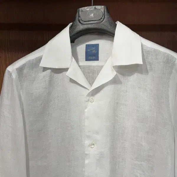[BUNJANG] Barba Napoli Linen Open Collar Shirt / 바르바 나폴리 오픈칼라 린넨셔츠 100~105