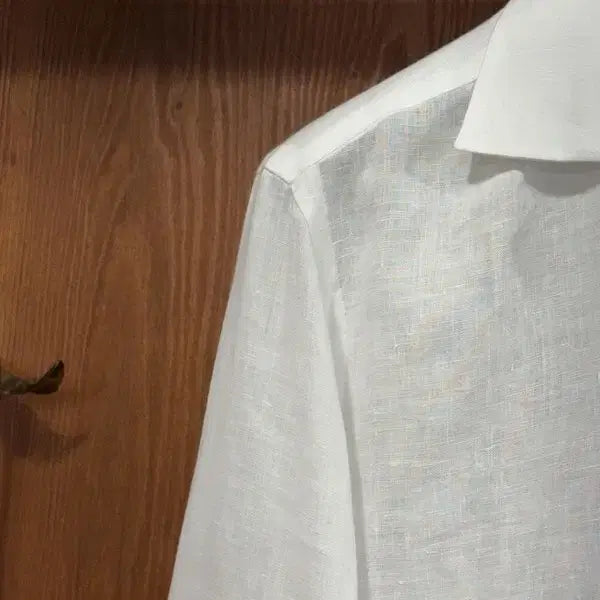 [BUNJANG] Barba Napoli Linen Open Collar Shirt / 바르바 나폴리 오픈칼라 린넨셔츠 100~105