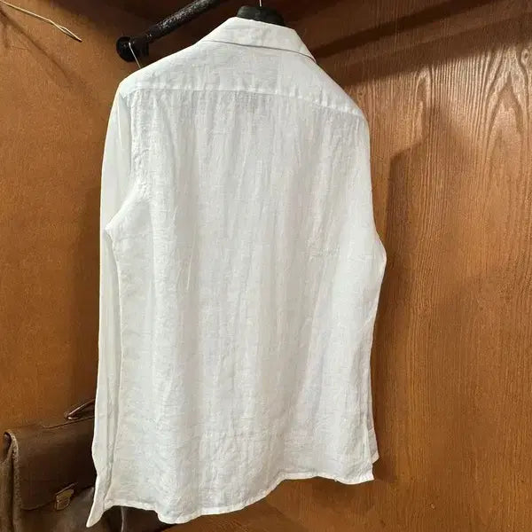[BUNJANG] Barba Napoli Linen Open Collar Shirt / 바르바 나폴리 오픈칼라 린넨셔츠 100~105