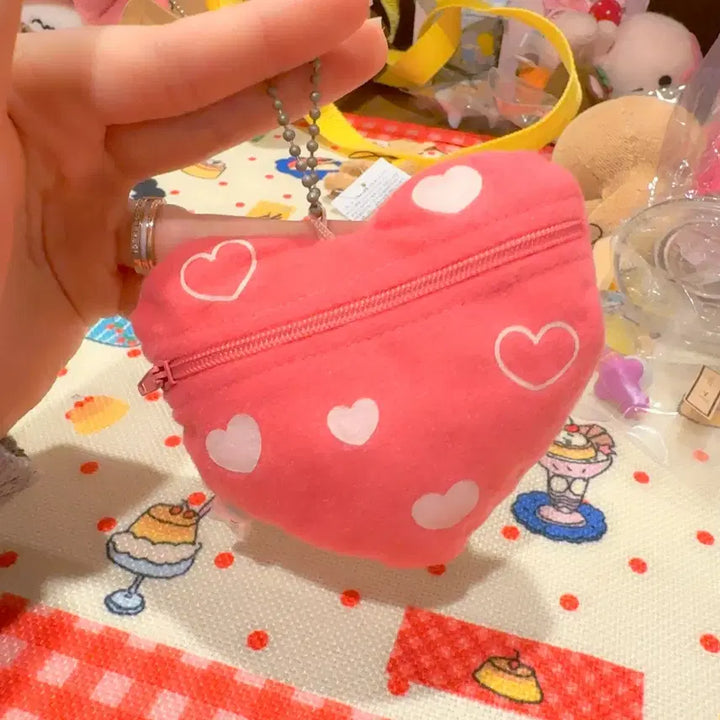 [BUNJANG] San-X Korilakkuma Heart Doll Pouch Keyring / 고전 산엑스 코리락쿠마 하트 인형 파우치 키링