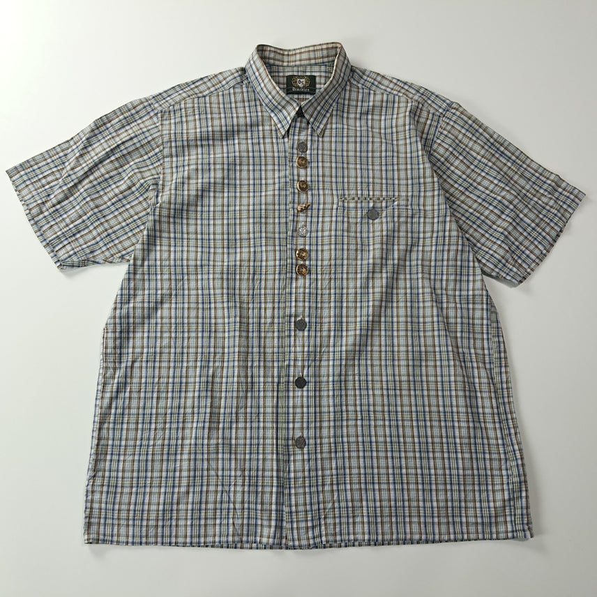 [BUNJANG] CK360 Trachten Checkered Shirt / CK360 2XL 오에스 90s 독일 트라흐텐 알펜 반팔 셔츠 남방