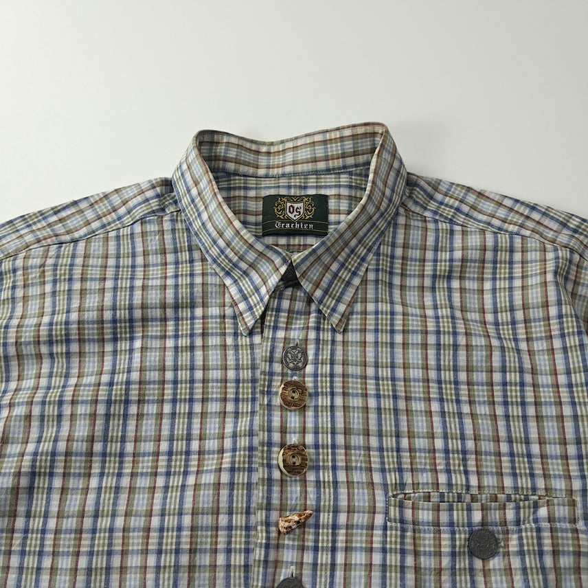 [BUNJANG] CK360 Trachten Checkered Shirt / CK360 2XL 오에스 90s 독일 트라흐텐 알펜 반팔 셔츠 남방