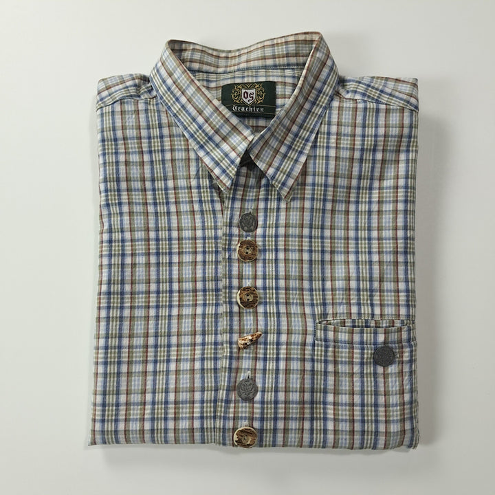 [BUNJANG] CK360 Trachten Checkered Shirt / CK360 2XL 오에스 90s 독일 트라흐텐 알펜 반팔 셔츠 남방