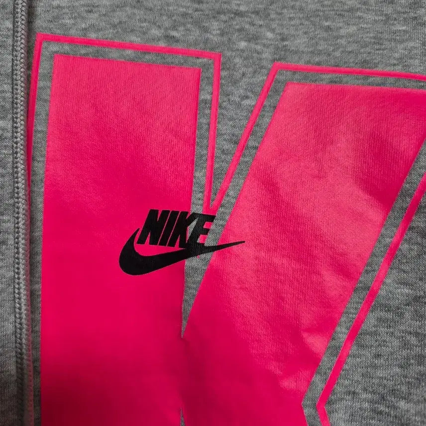 [BUNJANG] Nike Big Logo Hoodie Gray/Pink / 나이키 빅로고 후드티 그레이/핑크