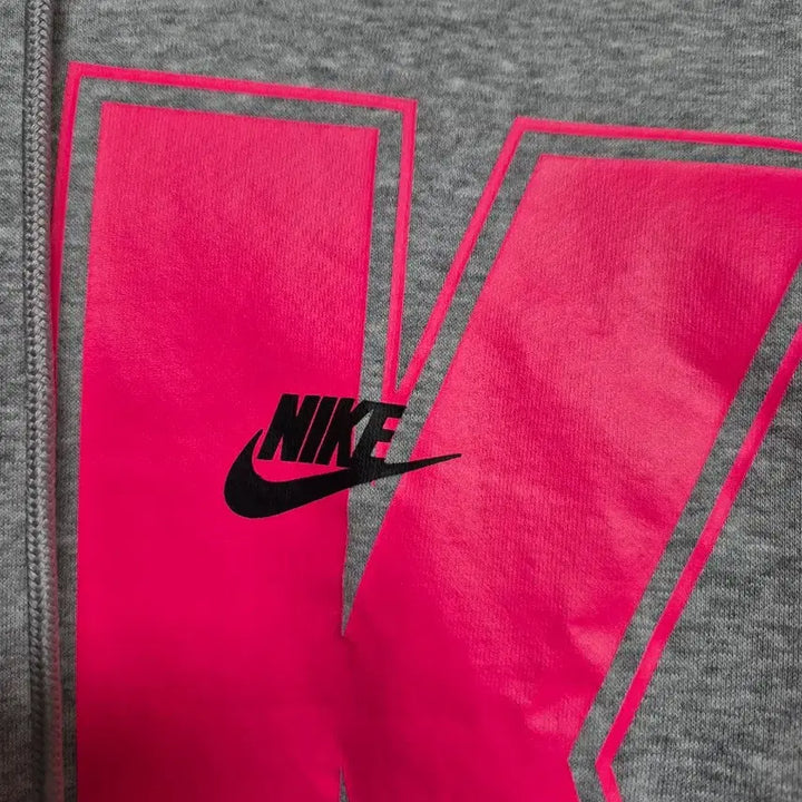 [BUNJANG] Nike Big Logo Hoodie Gray/Pink / 나이키 빅로고 후드티 그레이/핑크