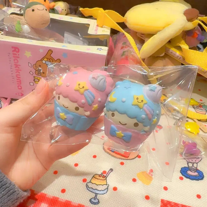 [BUNJANG] Sanrio Kiki &amp; Lala Cupcake Figure Set / 고전 산리오 키키라라 컵케이크 피규어 집게 세트