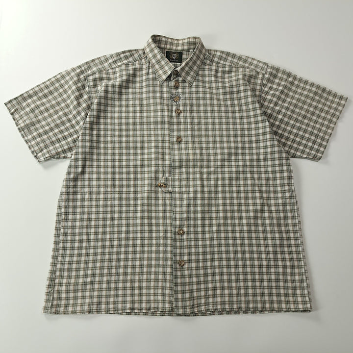 [BUNJANG] CK361 90s Linen Trachten Alpine Short Sleeve Shirt / CK361 2XL 오에스 90s 린넨 독일 트라흐텐 알펜 반팔 셔츠 남방